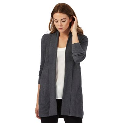 The Collection Petite Grey ribbed petite cardigan